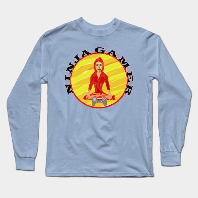 NINJA GAMER Yoga Lovers Gift Long Sleeve T-Shirt by PlanetMonkey